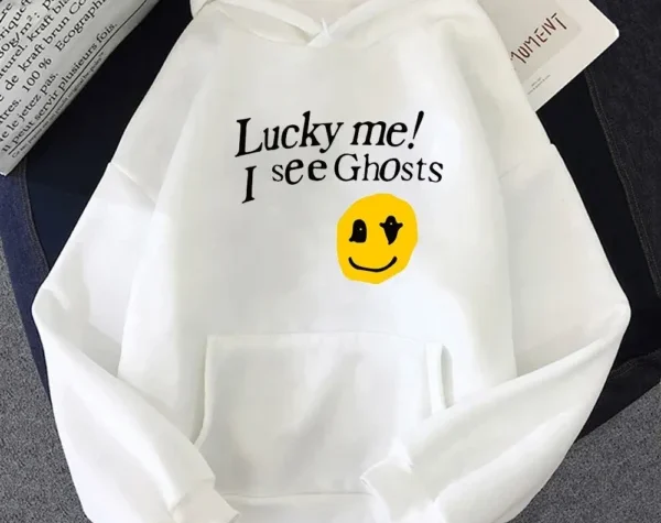 Lucky Me I See Ghosts print Hoodie