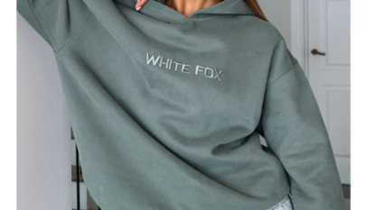 White Fox Hoodie in soft fabric, featuring stylish design and cozy everyday comfort.