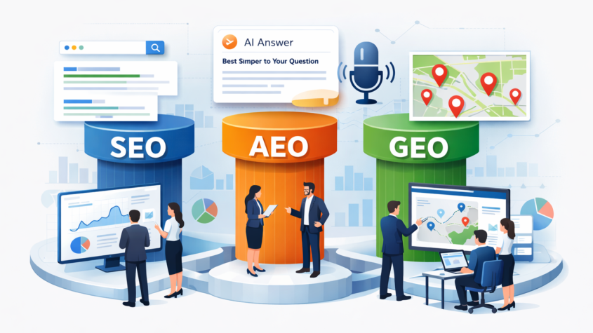 How Businesses Can Adopt SEO, AEO & GEO to Stay Competitive