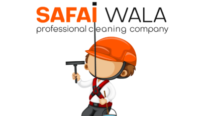 Safai Wala professional cleaning company logo with trained cleaner using window cleaning tools