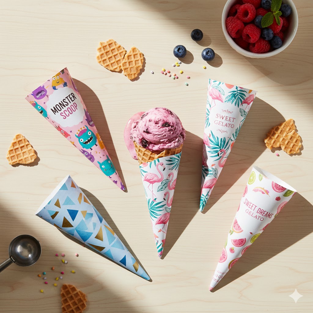 custom ice cream cone wrappers