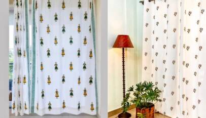 yellow and green curtains